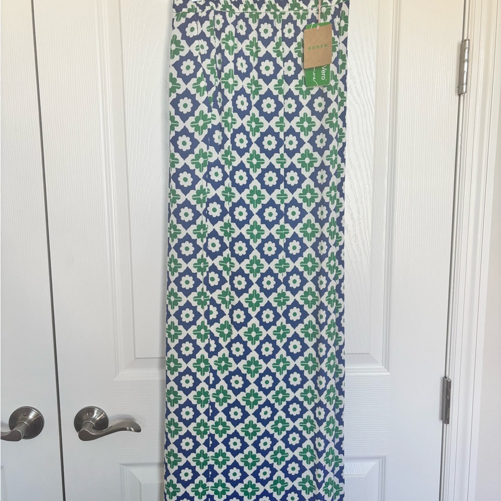Boden Blue and Green Patterned pants